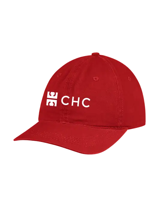 Garment Washed Unstructured Twill Red Cap w/CHC Logo
