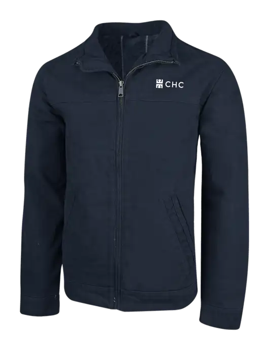 Cornerstone Navy Washed Duck Cloth Flannel Lined Work Jacket w/CHC Logo