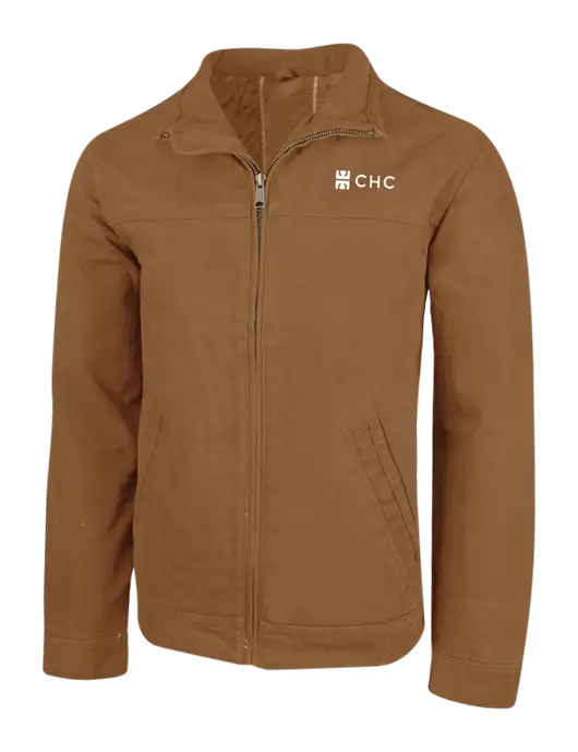 Cornerstone Duck Brown Washed Duck Cloth Flannel Lined Work Jacket w/CHC Logo