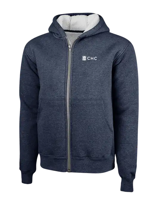 Cornerstone Navy Heavyweight Sherpa Lined Hooded Fleece Jacket w/CHC Logo