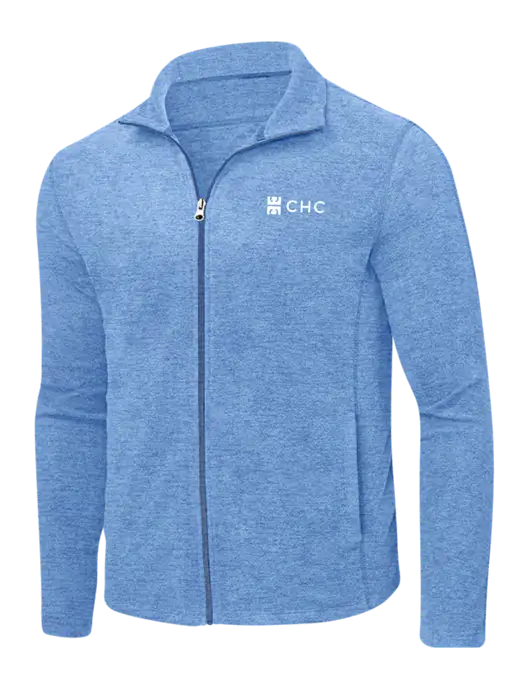 Light Royal Heather Microfleece Full-Zip Jacket w/CHC Logo