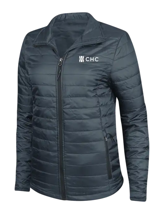Navy Womens Puffy Packable Jacket w/CHC Logo