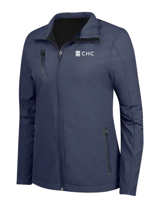 Navy Womens Welded Softshell Jacket w/CHC Logo