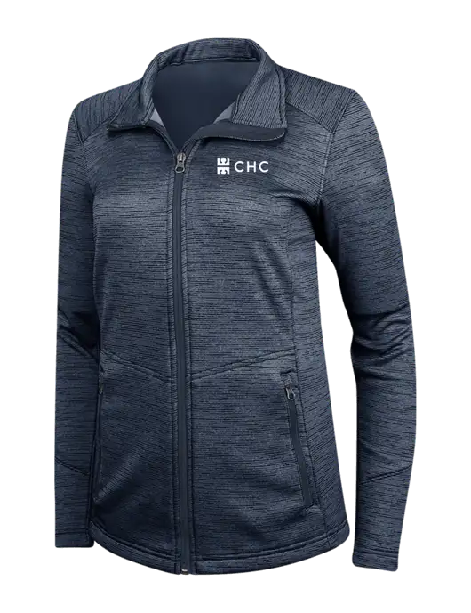 Navy Womens Digi Stripe Fleece Jacket w/CHC Logo