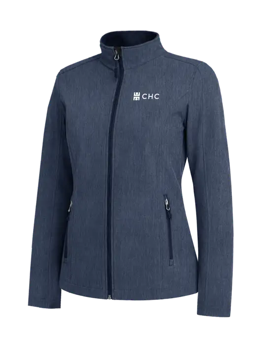 Navy Heather Womens Core Soft Shell Jacket w/CHC Logo