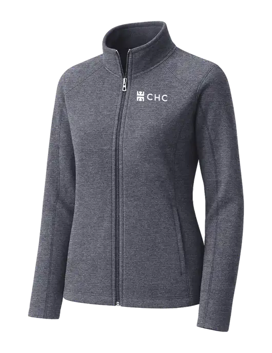Light Navy Heather Womens Microfleece Full-Zip Jacket w/CHC Logo