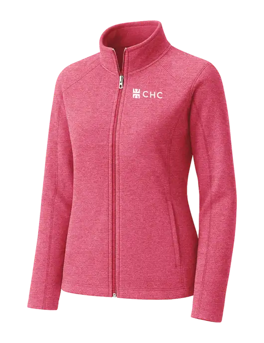 Fuchsia Heather Womens Heather Microfleece Full-Zip Jacket w/CHC Logo