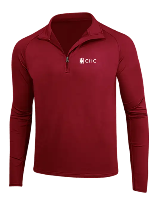 Red Sport Wick Stretch 1/4 Zip Pullover w/CHC Logo