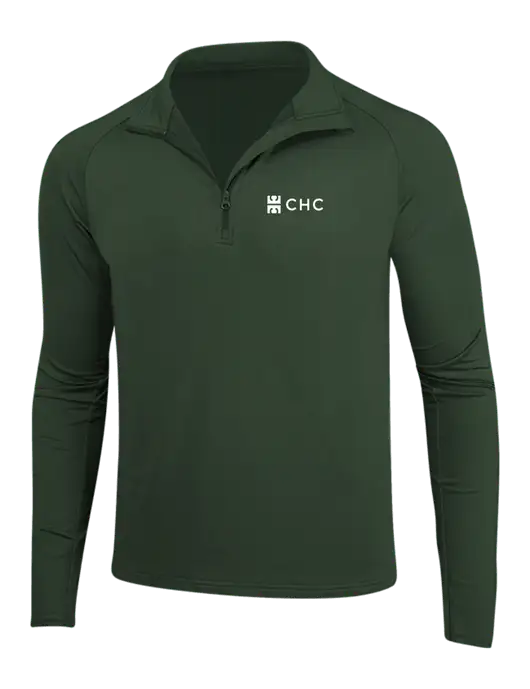 Dark Green Sport Wick Stretch 1/4 Zip Pullover w/CHC Logo