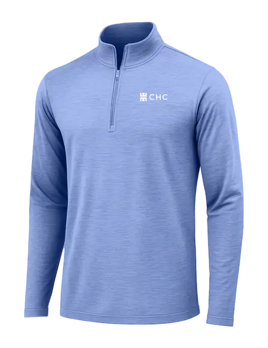 True Royal Heather Posicharge Tri-Blend Wicking 1/4 Zip Pullover w/CHC Logo