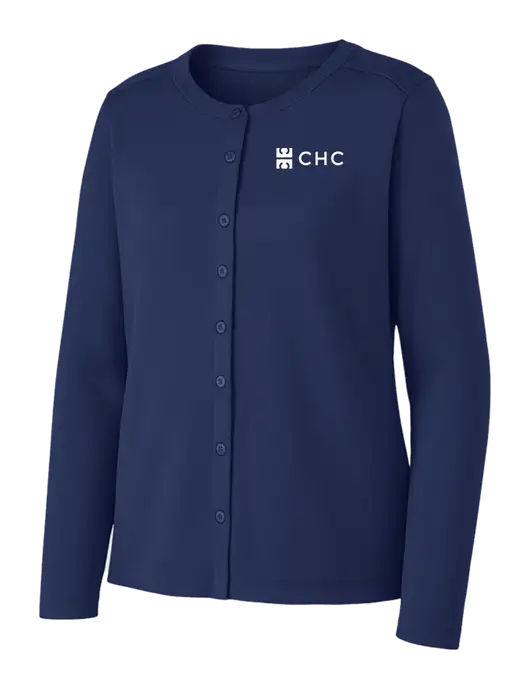 Dress Blue Navy Womens Concept Stretch Button-Front Cardigan Sweater w/CHC Logo