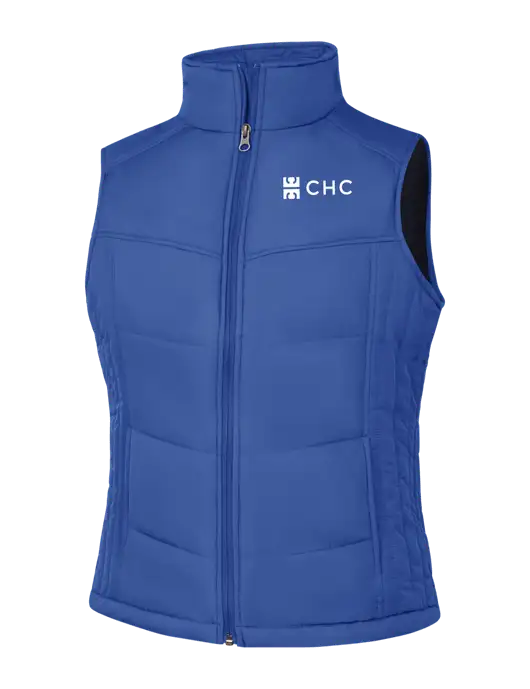 Womens Dark Royal Blue/Black Puffy Vest w/CHC Logo