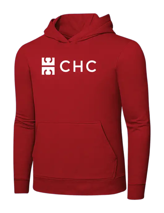 Bright Red 8.5 oz Ring Spun Hooded Sweatshirt w/CHC Logo