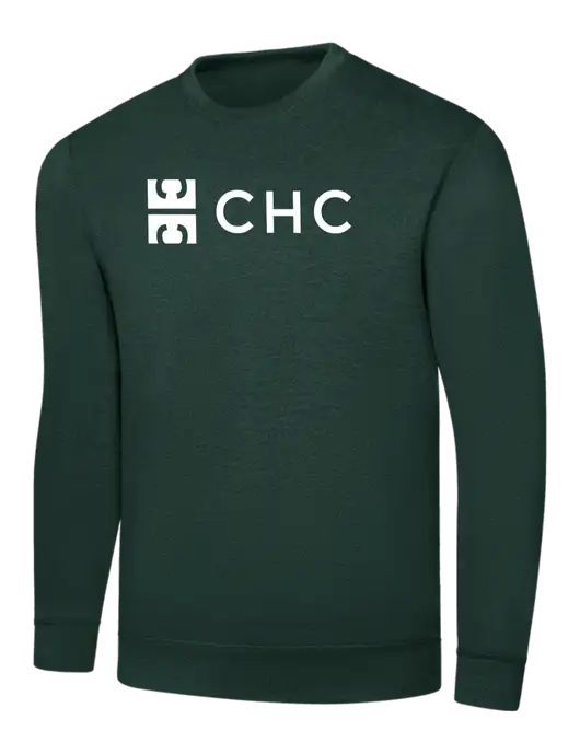 Dark Green 7.8 oz Ring Spun Crew Sweatshirt w/CHC Logo