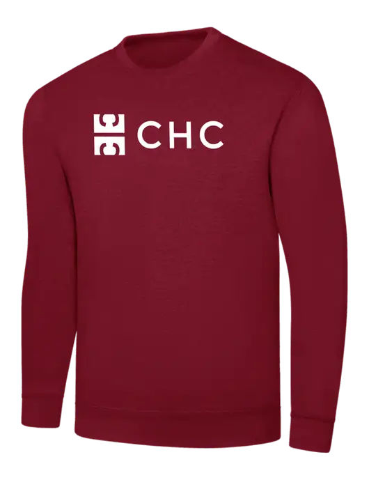 Dark Cardinal 8.5 oz Ring Spun Crew Sweatshirt w/CHC Logo