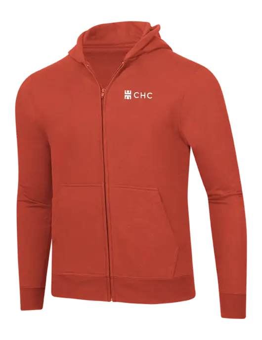 Orange 8.5 oz Ring Spun Zip Hooded Sweatshirt w/CHC Logo