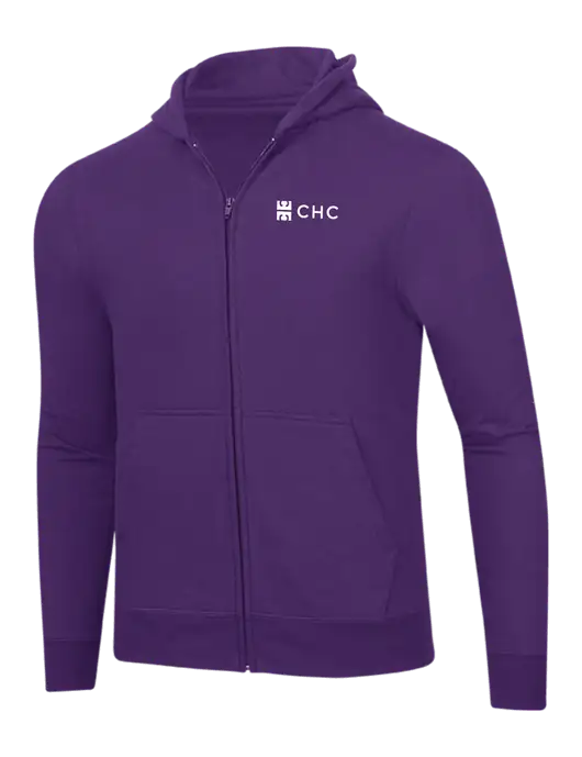 Purple 8.5 oz Ring Spun Zip Hooded Sweatshirt w/CHC Logo