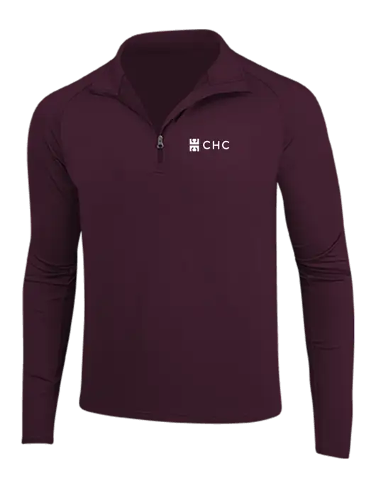 Maroon Sport Wick Stretch 1/4 Zip Pullover w/CHC Logo
