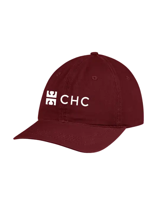 Garment Washed Unstructured Twill Maroon Cap w/CHC Logo