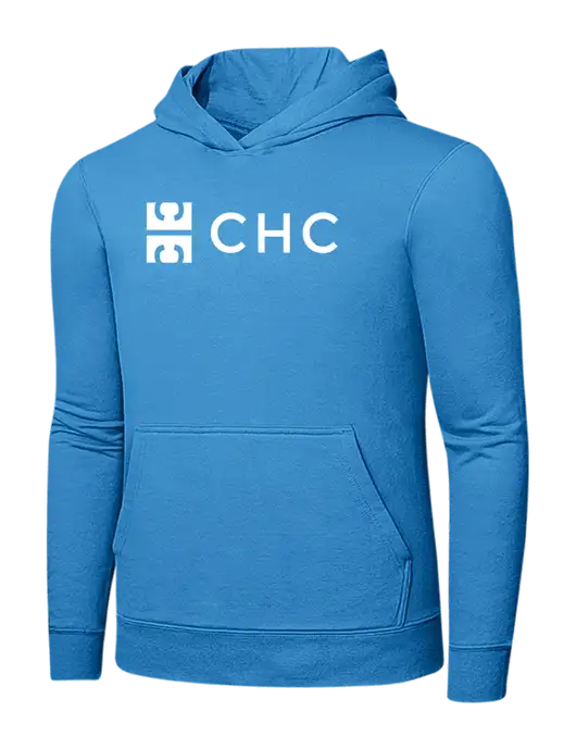 Light Aqua Blue 7.8 oz Ring Spun Hooded Sweatshirt w/CHC Logo