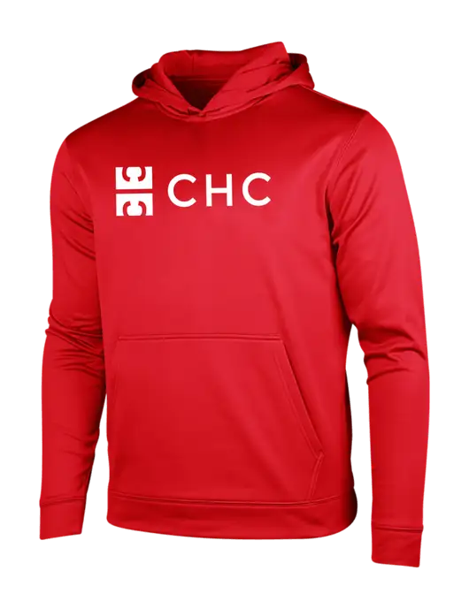 Deep Red Sport-Wick Fleece Hooded Pullover w/CHC Logo