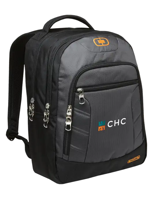 OGIO Dark Grey/Orange Colton Laptop Backpack
 w/CHC Logo