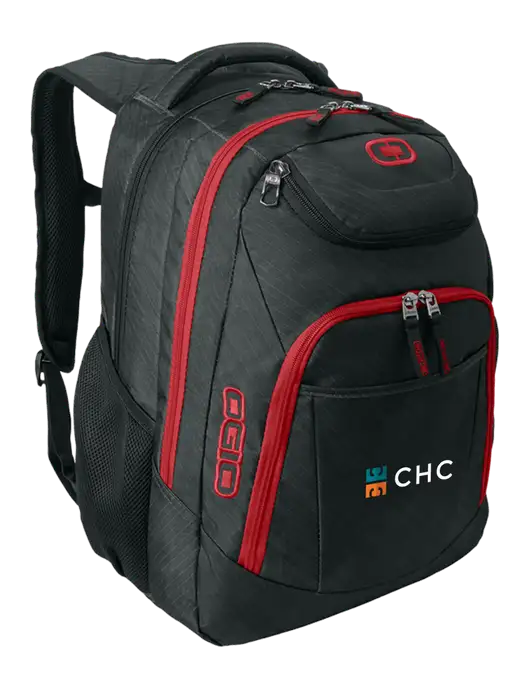 OGIO Dark Grey/Red Excelsior Laptop Backpack w/CHC Logo