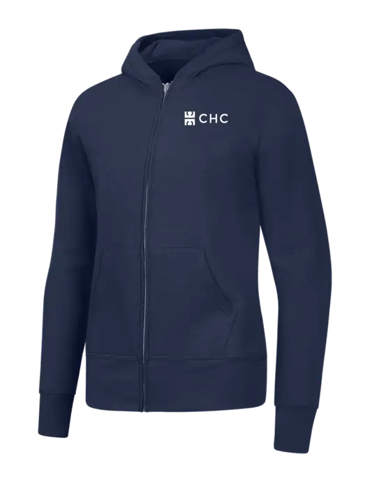 Navy Womens Core Fleece Full-Zip Hooded Sweatshirt w/CHC Logo