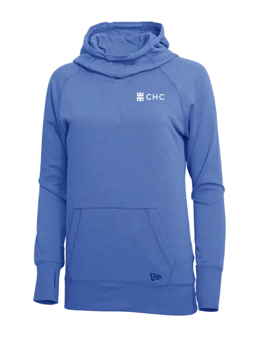 New Era Royal Heather Womens Tri-Blend Fleece Pullover Hoodie w/CHC Logo