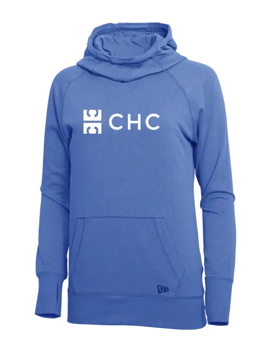 New Era Royal Heather Womens Tri-Blend Fleece Pullover Hoodie w/CHC Logo