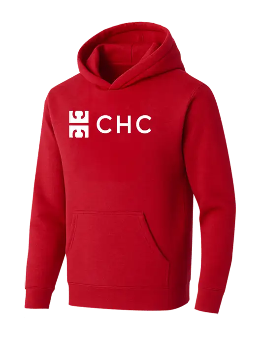 BELLA+CANVAS Red Sponge Fleece Pullover Hoodie w/CHC Logo