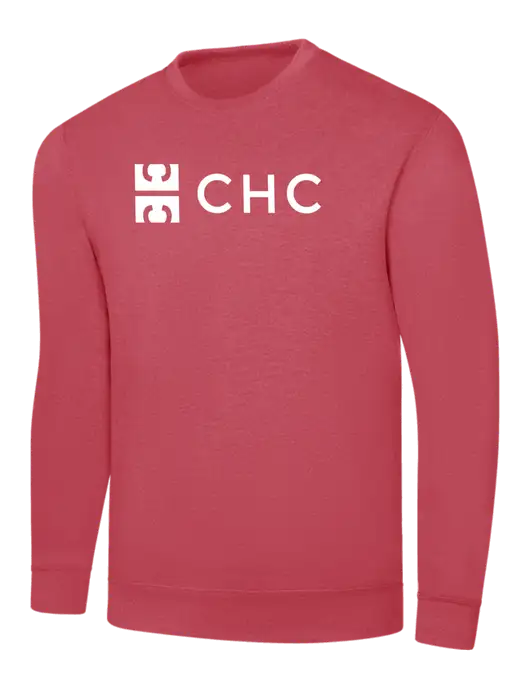 Heather Red 7.8 oz Ring Spun Crew Sweatshirt w/CHC Logo