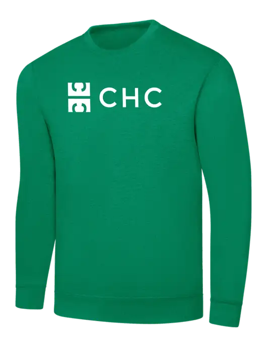 Kelly Green 7.8 oz Ring Spun Crew Sweatshirt w/CHC Logo
