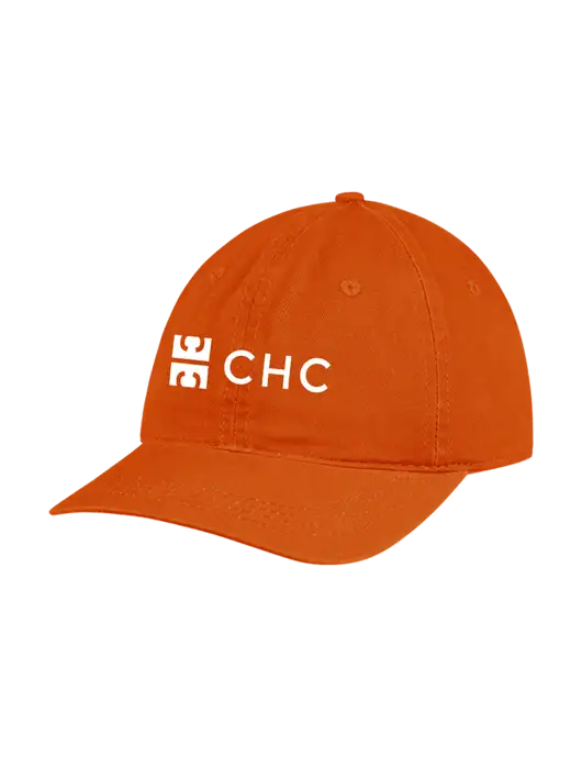 Garment Washed Unstructured Twill Orange Cap w/CHC Logo