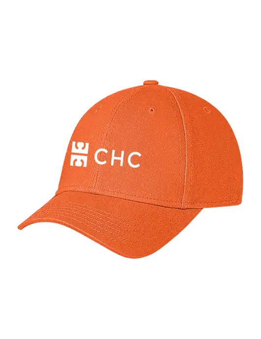 Orange Structured Soft Snap Closure Hook & Loop Cap w/CHC Logo