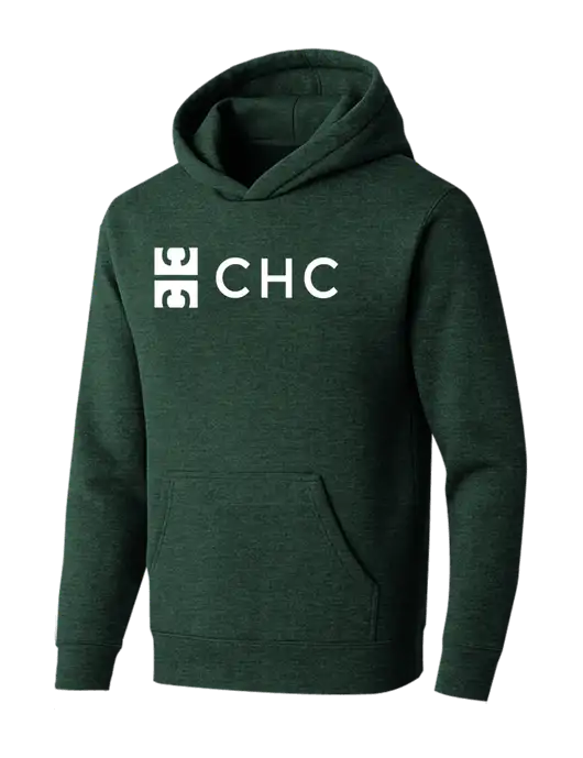 BELLA+CANVAS Heather Forest Sponge Fleece Pullover Hoodie w/CHC Logo