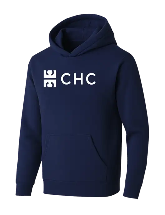 BELLA+CANVAS Navy Sponge Fleece Pullover Hoodie w/CHC Logo