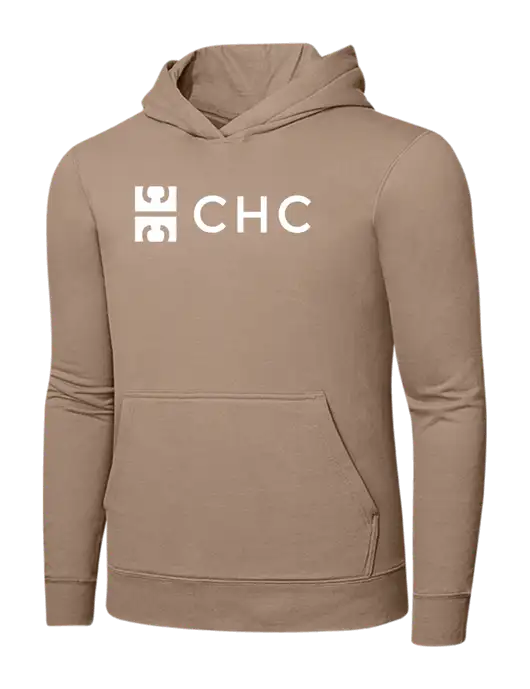 Sand 7.8. oz Ring Spun Hooded Sweatshirt w/CHC Logo