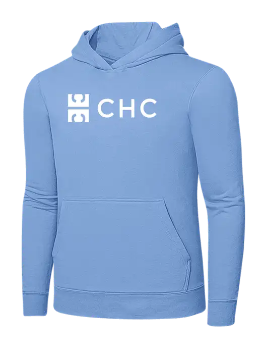 Light Blue 7.8. oz Ring Spun Hooded Sweatshirt w/CHC Logo