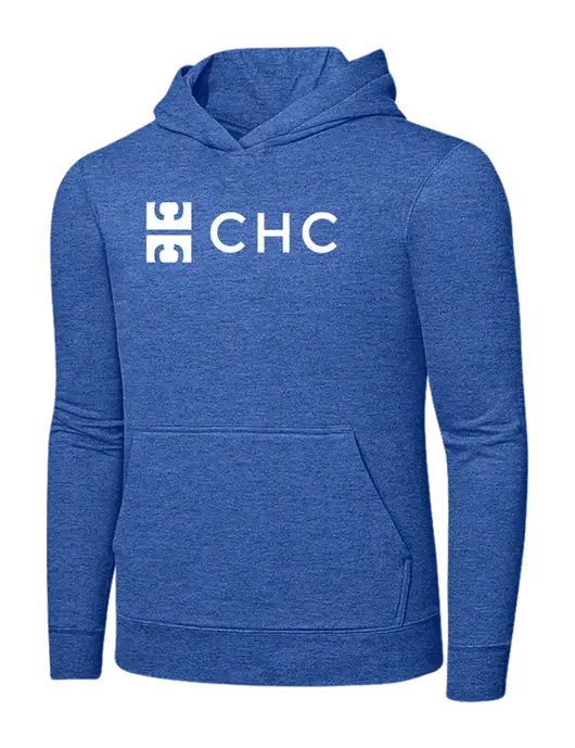 Heather Royal 7.8. oz Ring Spun Hooded Sweatshirt w/CHC Logo