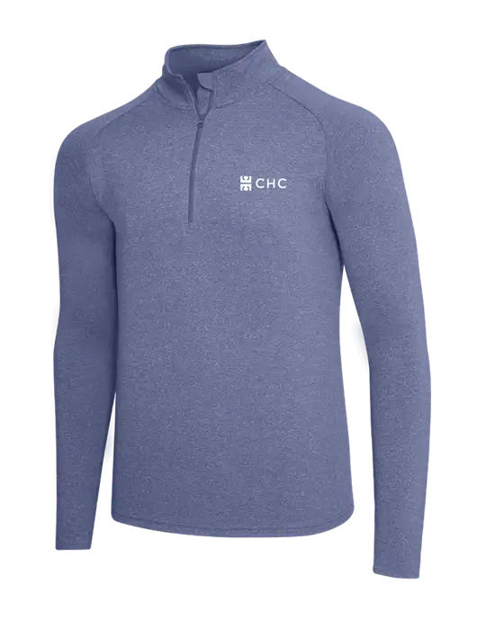 Navy Heather Sport Wick Stretch 1/4 Zip Pullover w/CHC Logo