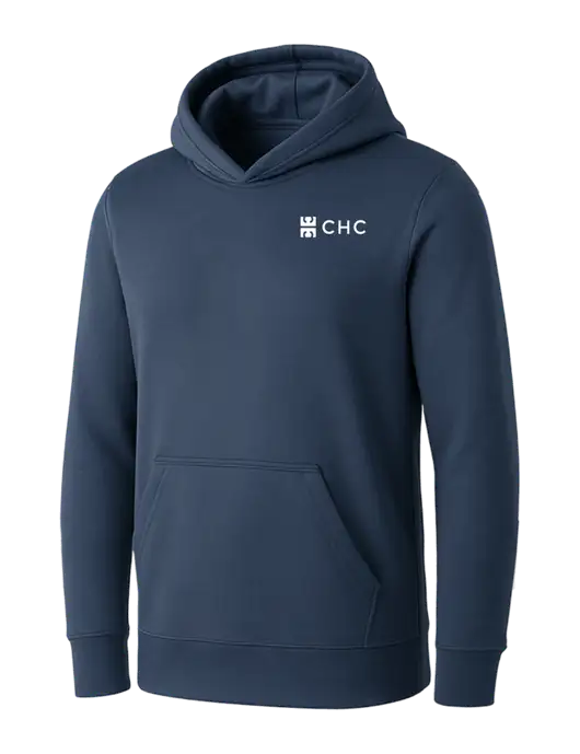 Womens Navy Core Fleece Pullover Hooded Sweatshirt w/CHC Logo