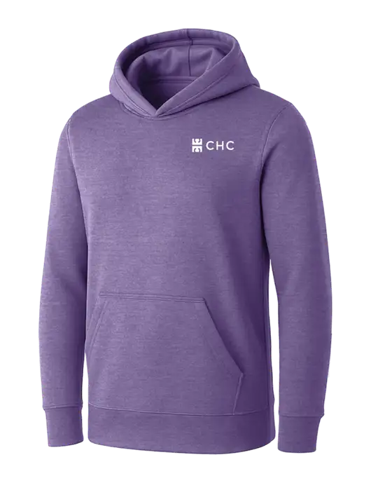 Womens Purple Heather Core Fleece Pullover Hooded Sweatshirt w/CHC Logo