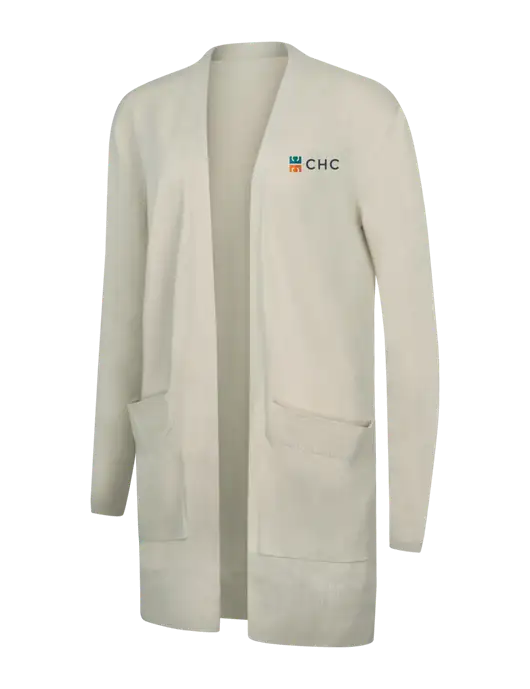 Mercer+Mettle Womens Ivory Open Front Cardigan Sweater w/CHC Logo
