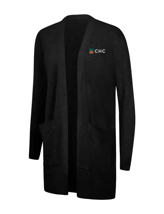 Mercer+Mettle Womens Black Open Front Cardigan Sweater w/CHC Logo