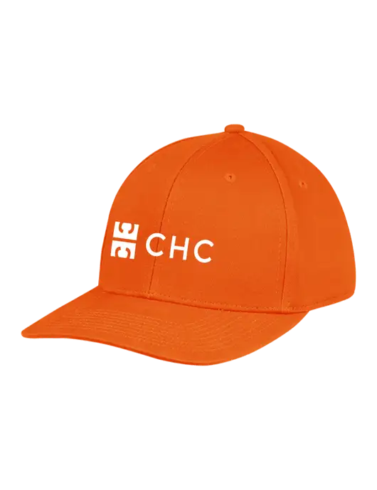 Premium Modern Structured Twill Orange Snapback Cap w/CHC Logo