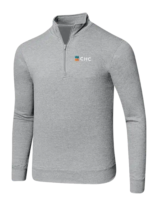 Light Heather Grey 8.5 oz Ring Spun 1/4 Zip Pullover Sweatshirt w/CHC Logo