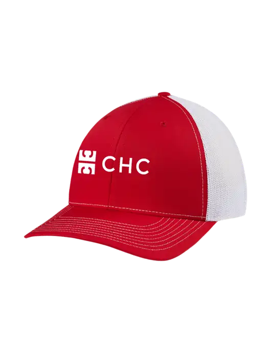 Richardson Adjustable Snapback Original 112 Trucker Cap Red w/White Mesh w/CHC Logo