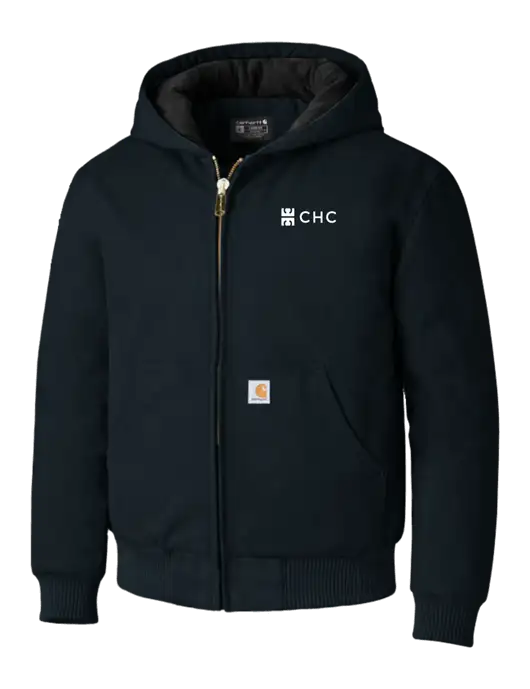 Carhartt Navy Quilted-Flannel-Lined Duck Active Jacket w/CHC Logo
