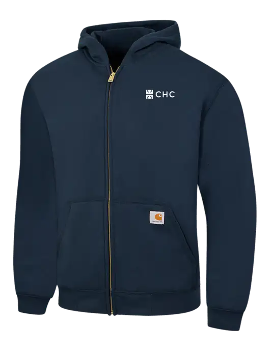Carhartt Navy Midweight Hooded Zip-Front Sweatshirt w/CHC Logo